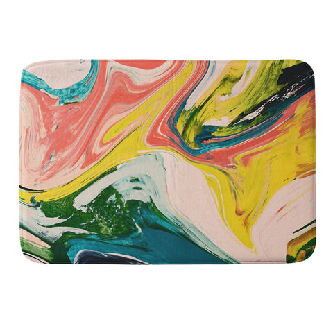 Alyssa Hamilton Art Revival A colorful retro painting Memory Foam Bath Mat