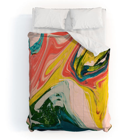 Alyssa Hamilton Art Revival A colorful retro painting Comforter