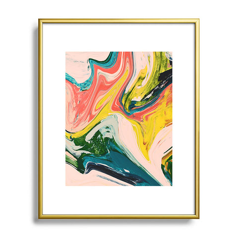 Alyssa Hamilton Art Revival A colorful retro painting Metal Framed Art Print