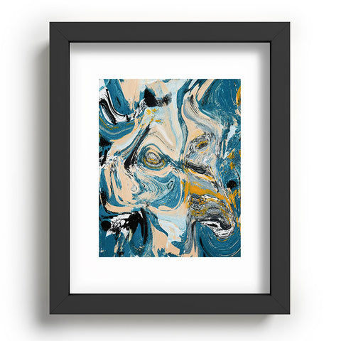 Alyssa Hamilton Art Tide Pool blue yellow and peach Recessed Framing Rectangle