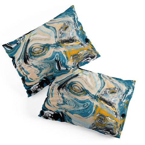 Alyssa Hamilton Art Tide Pool blue yellow and peach Pillow Shams