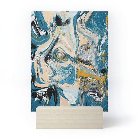 Alyssa Hamilton Art Tide Pool blue yellow and peach Mini Art Print