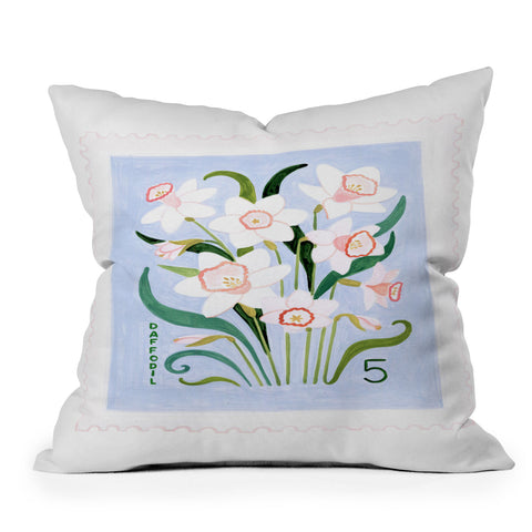 Ambers Textiles Daffodil 2 Outdoor Throw Pillow