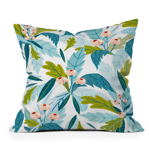Ambers Textiles Folk Florals Outdoor Throw Pillow