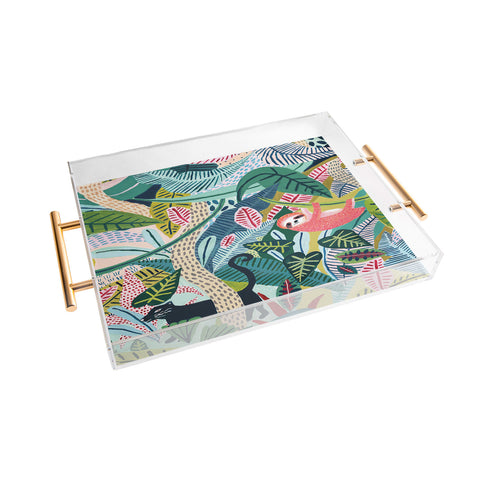 Ambers Textiles Jungle Sloth Panther Pals Acrylic Tray