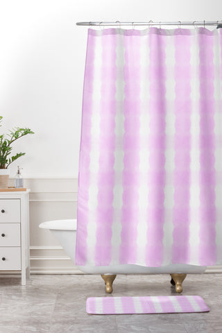 Amy Sia Agadir 5 Pink Shower Curtain And Mat