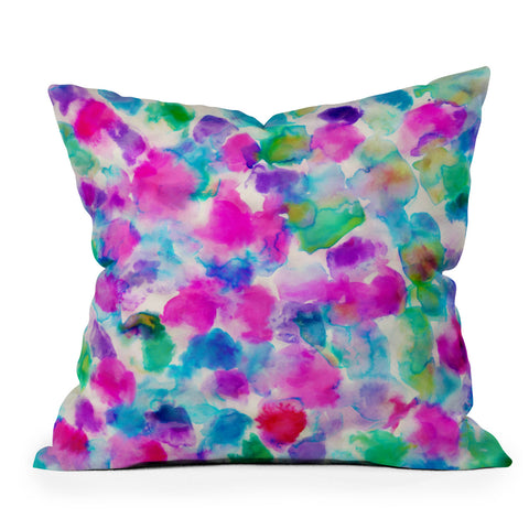 Amy Sia Amaris Magenta Aqua Outdoor Throw Pillow
