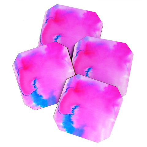 Amy Sia Aquarelle Hot Pink Coaster Set
