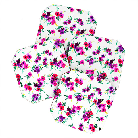 Amy Sia Ava Floral Pink Coaster Set