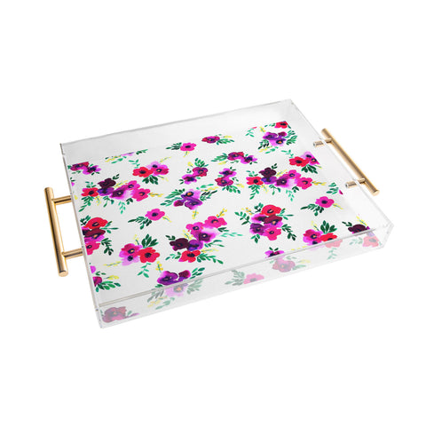 Amy Sia Ava Floral Pink Acrylic Tray
