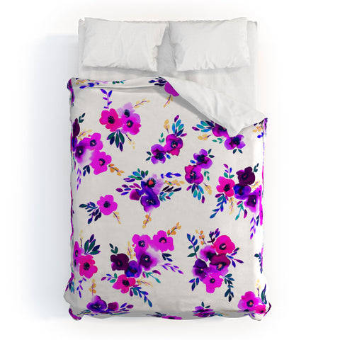 Amy Sia Ava Floral Purple Duvet Cover