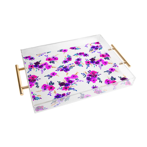 Amy Sia Ava Floral Purple Acrylic Tray