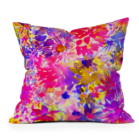 Amy Sia Bloom Pink Outdoor Throw Pillow