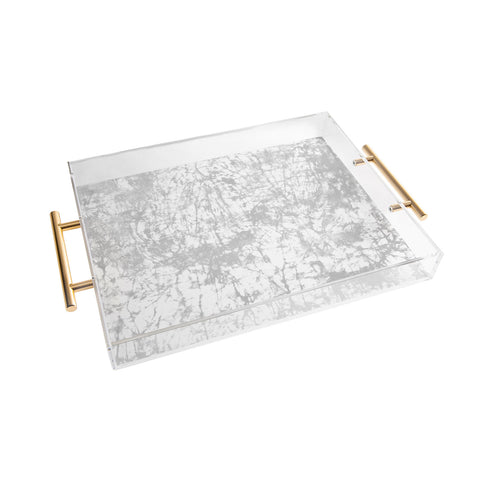 Amy Sia Crackle Batik Pale Gray Acrylic Tray