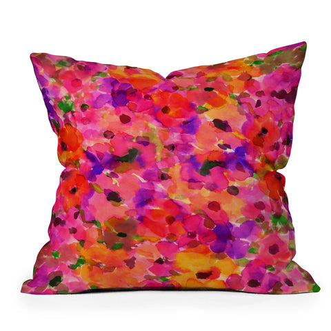 Amy Sia Fleur Rouge Outdoor Throw Pillow