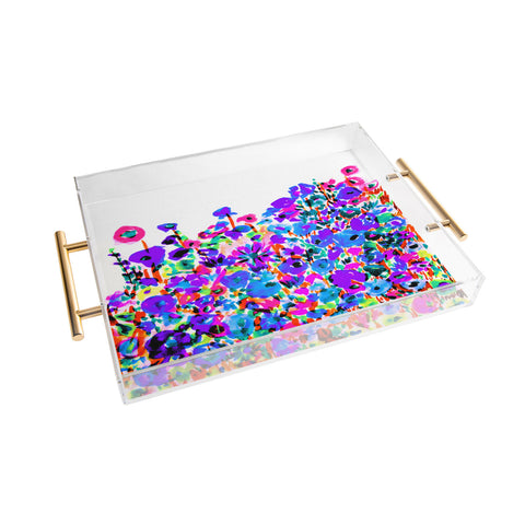 Amy Sia Flower Fields Blue Acrylic Tray
