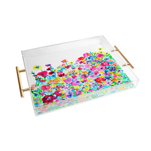 Amy Sia Flower Fields Pink Acrylic Tray
