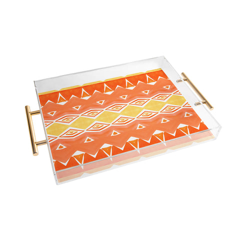 Amy Sia Geo Triangle 2 Orange Acrylic Tray