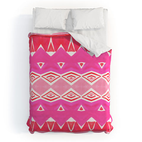 Amy Sia Geo Triangle 2 Pink Duvet Cover