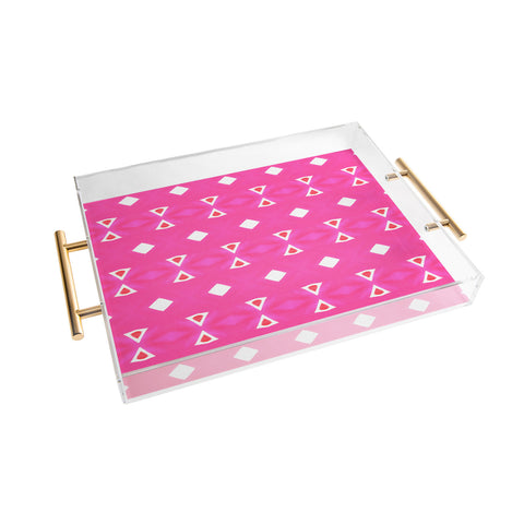 Amy Sia Geo Triangle 3 Pink Acrylic Tray