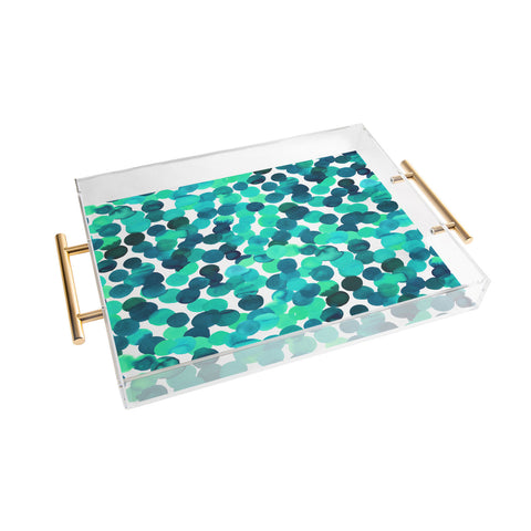Amy Sia Gracie Spot Aqua Acrylic Tray