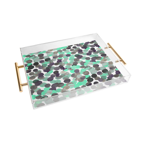 Amy Sia Gracie Spot Aqua Grey Acrylic Tray