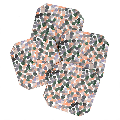 Amy Sia Gracie Spot Peach Grey Coaster Set