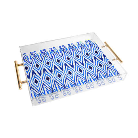 Amy Sia Ikat Blue Acrylic Tray
