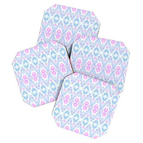 Amy Sia Ikat Java Pink Coaster Set