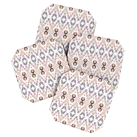 Amy Sia Ikat Java Rose Coaster Set