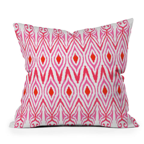 Amy Sia Ikat Watermelon Outdoor Throw Pillow