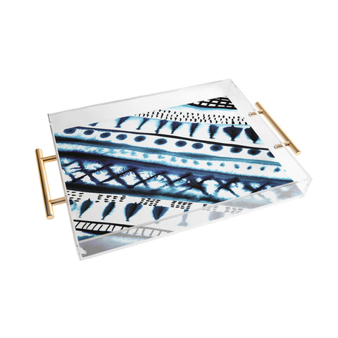 Amy Sia Indigo Stripe Acrylic Tray