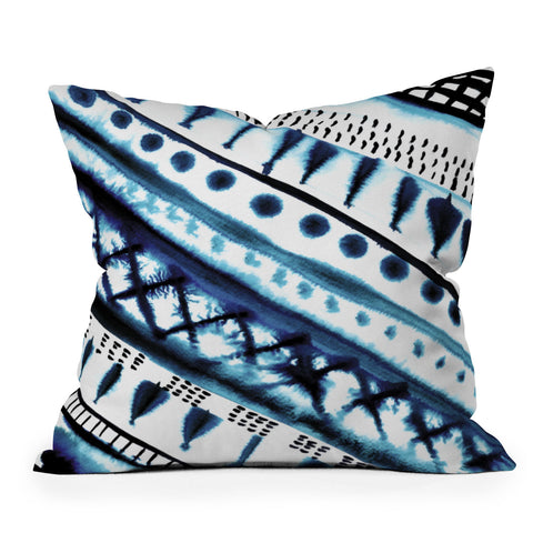 Amy Sia Indigo Stripe Outdoor Throw Pillow