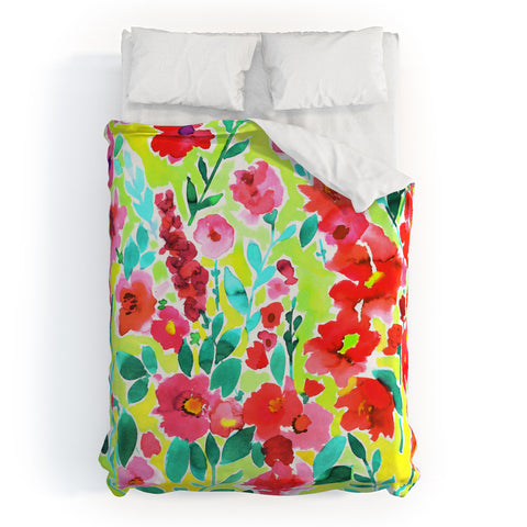 Amy Sia Isla Floral Yellow Duvet Cover