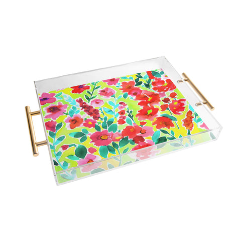 Amy Sia Isla Floral Yellow Acrylic Tray