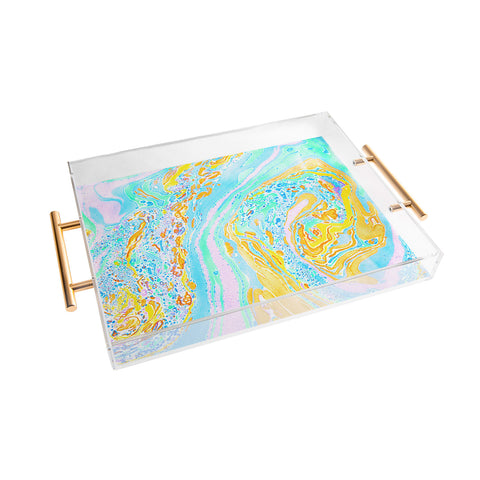 Amy Sia Marble Aqua Acrylic Tray