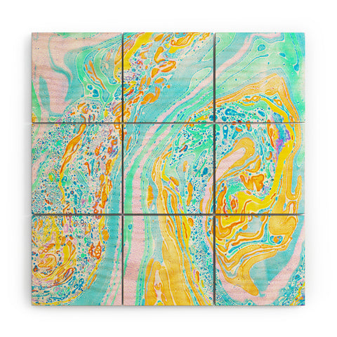 Amy Sia Marble Aqua Wood Wall Mural