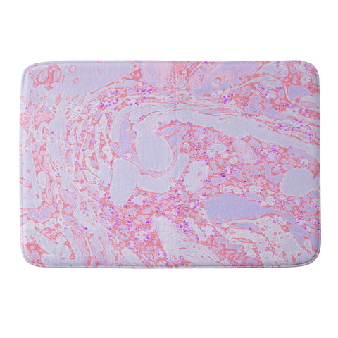 Amy Sia Marble Coral Pink Memory Foam Bath Mat