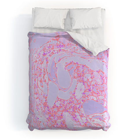 Amy Sia Marble Coral Pink Duvet Cover