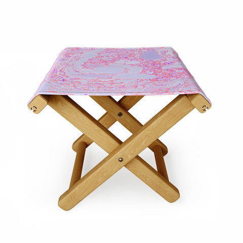 Amy Sia Marble Coral Pink Folding Stool