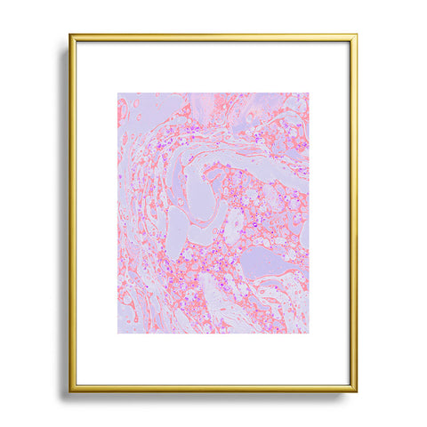 Amy Sia Marble Coral Pink Metal Framed Art Print