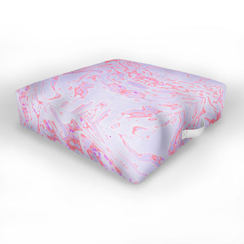 Amy Sia Marble Coral Pink Outdoor Floor Cushion