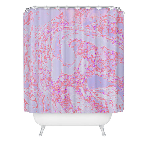 Amy Sia Marble Coral Pink Shower Curtain
