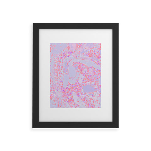 Amy Sia Marble Coral Pink Framed Art Print