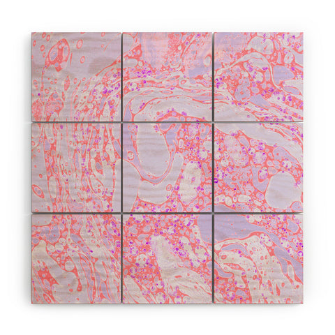 Amy Sia Marble Coral Pink Wood Wall Mural