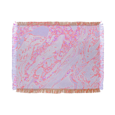 Amy Sia Marble Coral Pink Throw Blanket