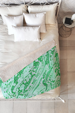 Amy Sia Marble Jade Fleece Throw Blanket