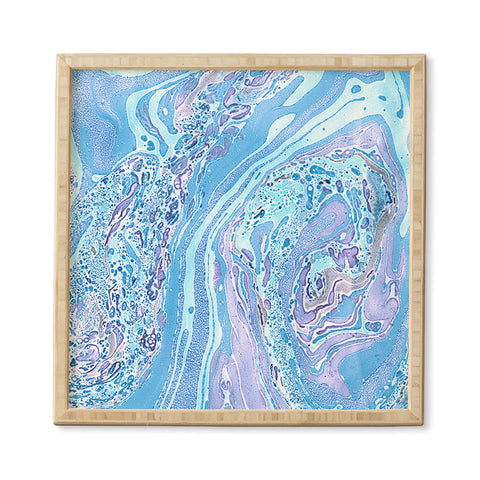 Amy Sia Marble Pale Blue Framed Wall Art
