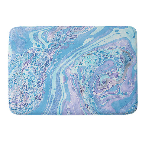 Amy Sia Marble Pale Blue Memory Foam Bath Mat