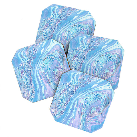 Amy Sia Marble Pale Blue Coaster Set